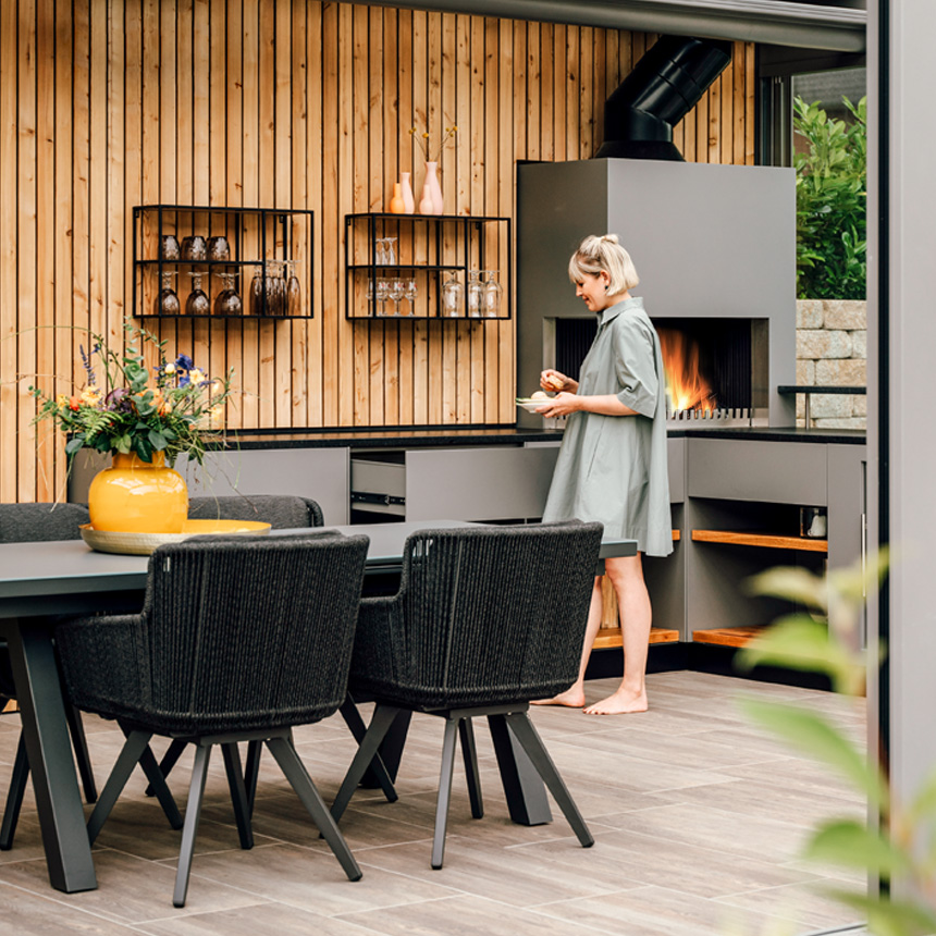 Outdoor Küche mit Solarlux Dach